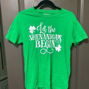 Gildan Green Tee with Shamrock Motif